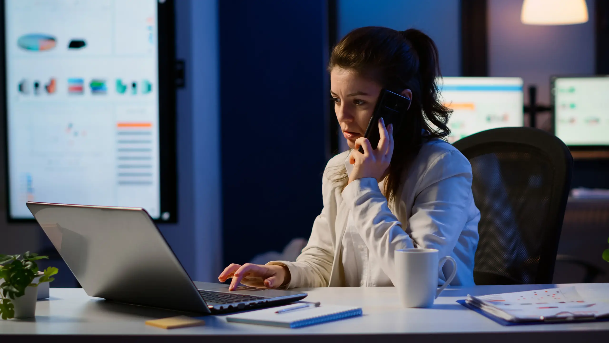 female professional working in customer care for supreme trainer