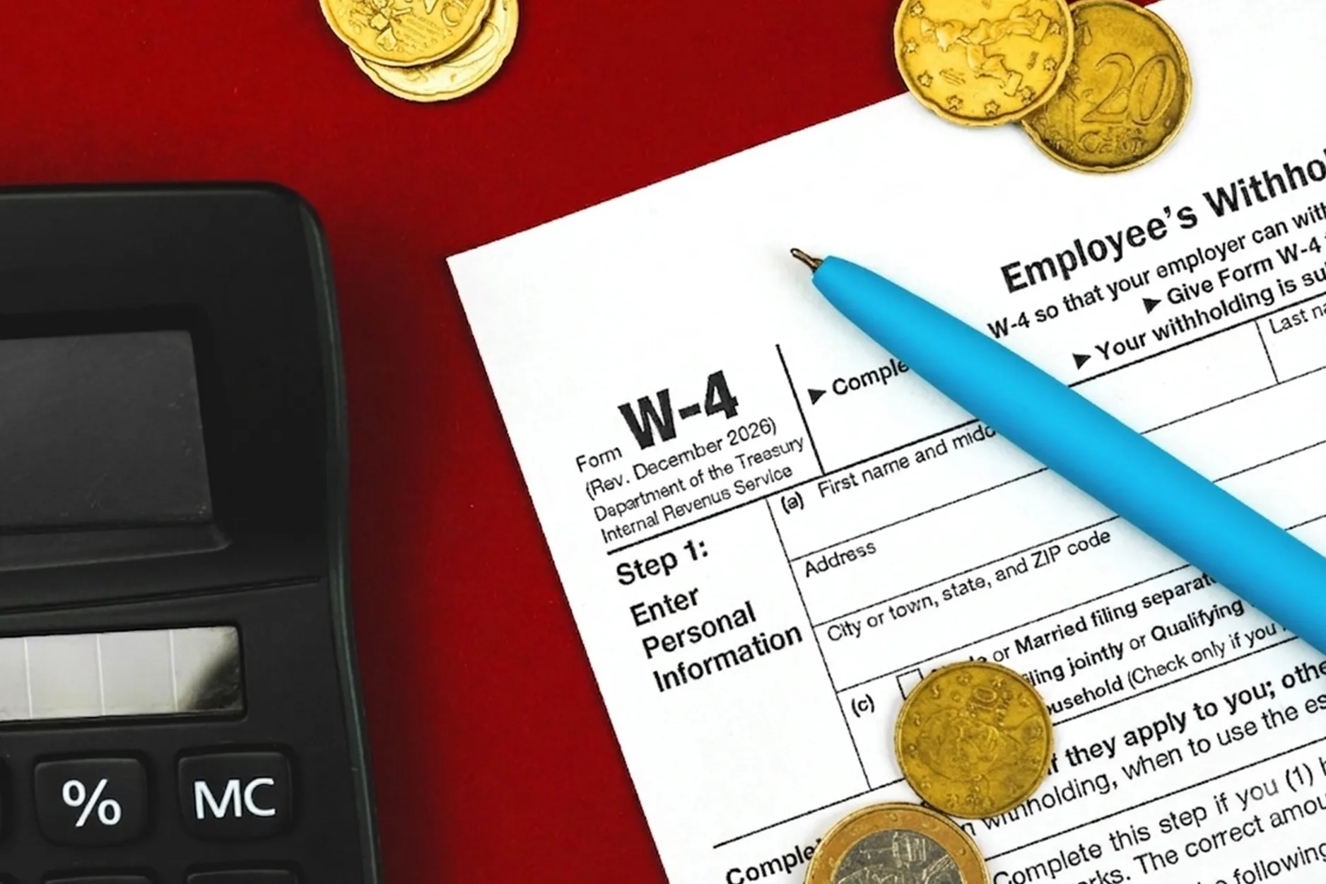 a form demonstrating the form W-4.